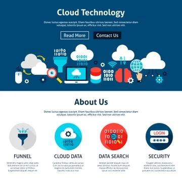 Cloud Technology Website Design イラスト素材