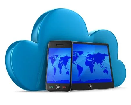 Cloud technology on white background. Isolated 3D image Stock Illustration