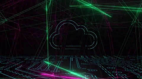 Cloud technology, world data storage concept Stock Footage 87110820