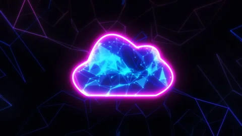 Cloud Telecommunication animated intro. Hi-tech futuristic opener Stock Footage 242291129
