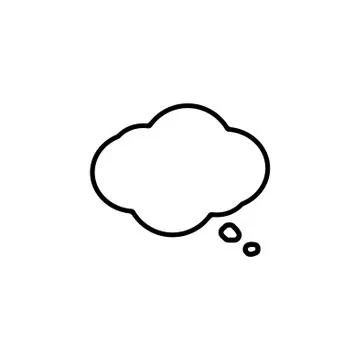 Cloud thinking icon black on white background Illustrazione stock