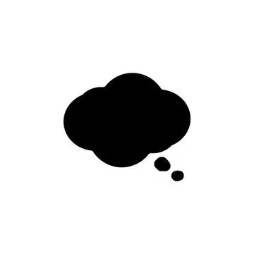 Cloud thinking icon black on white background Stock Illustration