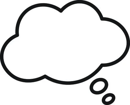 Cloud Thought Bubble Outline Stock Illustration