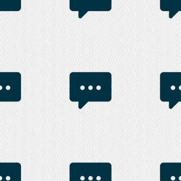 Cloud of thoughts icon sign. Seamless pattern with geometric texture. Vector Illustrazione stock