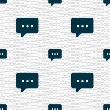 Cloud of thoughts icon sign. Seamless pattern with geometric texture. Vector イラスト素材