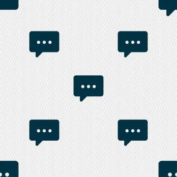 Cloud of thoughts icon sign. Seamless pattern with geometric texture. Vector Stock Illustration