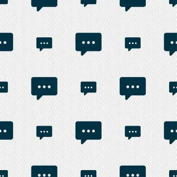 Cloud of thoughts icon sign. Seamless pattern with geometric texture. Vector 스톡 일러스트