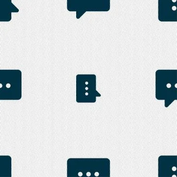 Cloud of thoughts icon sign. Seamless pattern with geometric texture. Vector Stock Illustration