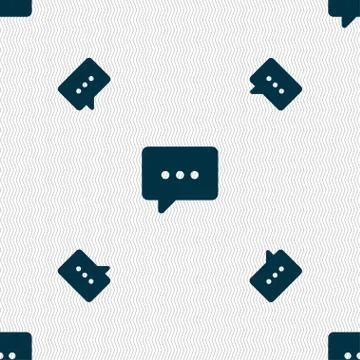Cloud of thoughts icon sign. Seamless pattern with geometric texture. Vector Stock Illustration