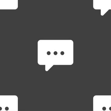 Cloud of thoughts icon sign. Seamless pattern on a gray background. Vector Stock Illustration