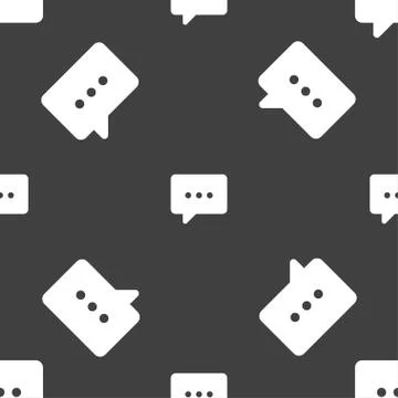 Cloud of thoughts icon sign. Seamless pattern on a gray background. Vector Illustrazione stock