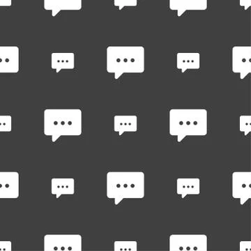 Cloud of thoughts icon sign. Seamless pattern on a gray background. Vector Stock Illustration