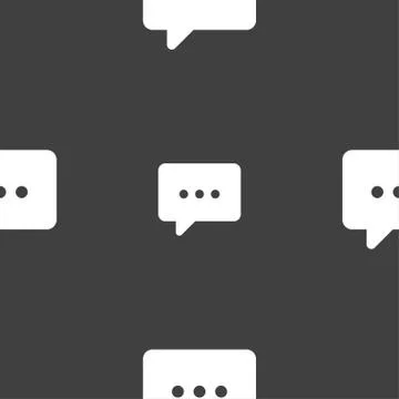 Cloud of thoughts icon sign. Seamless pattern on a gray background. Stock Illustration