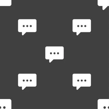 Cloud of thoughts icon sign. Seamless pattern on a gray background. Stock Illustration