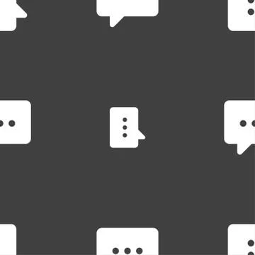 Cloud of thoughts icon sign. Seamless pattern on a gray background. Stock Illustration