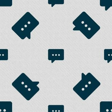 Cloud of thoughts icon sign. Seamless pattern with geometric texture. 스톡 일러스트