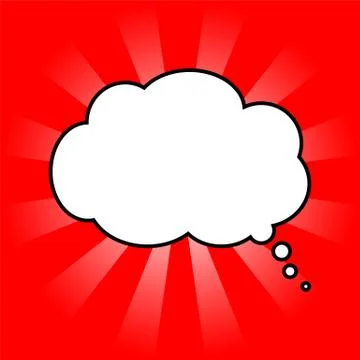Cloud of thoughts in red sun Stock Illustration