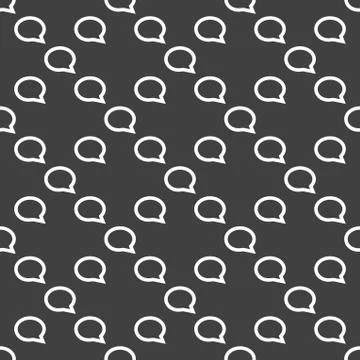 Cloud thoughts web icon. flat design. Seamless pattern. 스톡 일러스트