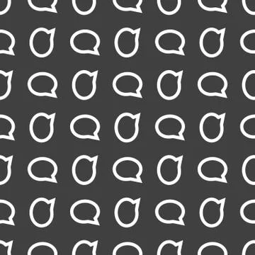 Cloud thoughts web icon. flat design. Seamless pattern. Illustrazione stock