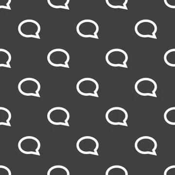 Cloud thoughts web icon. flat design. Seamless pattern. Illustrazione stock