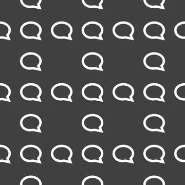 Cloud thoughts web icon. flat design. Seamless pattern. イラスト素材