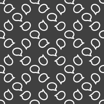 Cloud thoughts web icon. flat design. Seamless pattern. Illustrazione stock