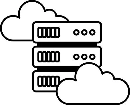 Cloud with three servers stacked on top of it Illustrazione stock