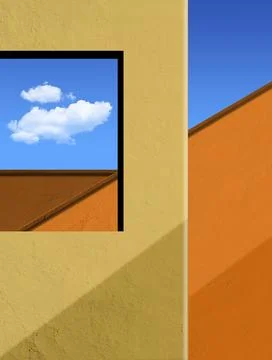 Cloud through windows Foto stock