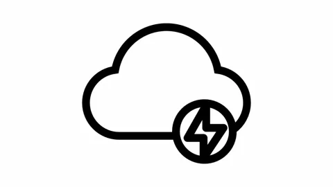 Cloud with thunder- clean and modern weather icon motion design Stock Footage 294042948