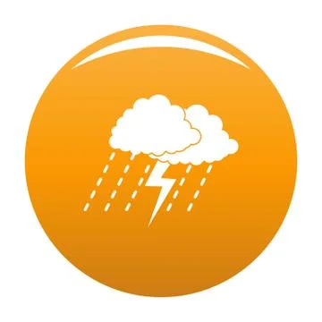 Cloud thunder icon orange Stock Illustration