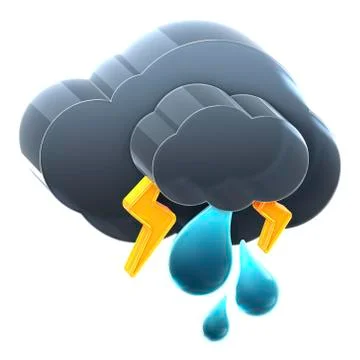 Cloud with thunder rain. Illustrazione stock