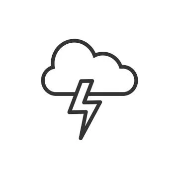 Cloud thunderstorm icon. Vector illustrations. Flat design. Stock Illustration