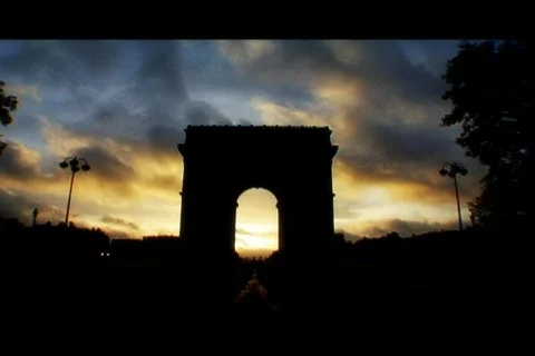 Cloud time lapse Arc de Triomphe Stock Footage 110830