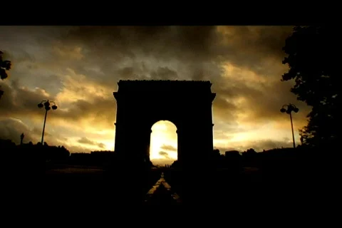 Cloud time lapse Arc de Triomphe Stock Footage 110877