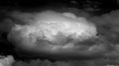 Cloud time lapse, black and white Stock Footage 739513