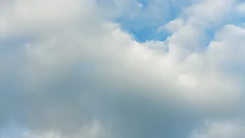 Cloud time lapse. Blue sky white clouds. Puffy fluffy white clouds. Stock Footage 141807904