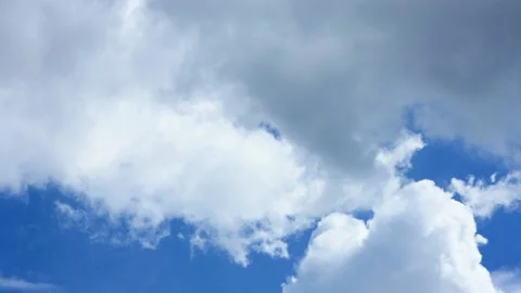 Cloud time lapse. Blue sky white clouds. Puffy fluffy white clouds. Stock Footage 141808137