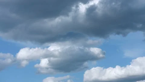 Cloud time lapse. Blue sky white clouds. Puffy fluffy white clouds. Stock Footage 154580622