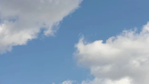 Cloud time lapse. Blue sky white clouds. Puffy fluffy white clouds. Stock Footage 154581947