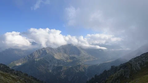 Cloud Time Lapse, High Tatra,  Five Polish Ponds Valley Video stock 94856634