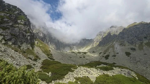 Cloud Time Lapse, High Tatra,  Orla Perc Video stock 94863118