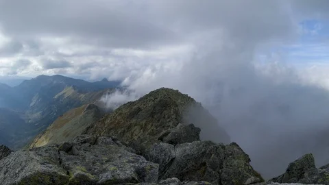 Cloud Time Lapse, High Tatra,  Orla Perc Stock Footage 95113458
