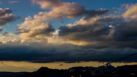 Cloud time lapse with horizon Stock Footage 143538188