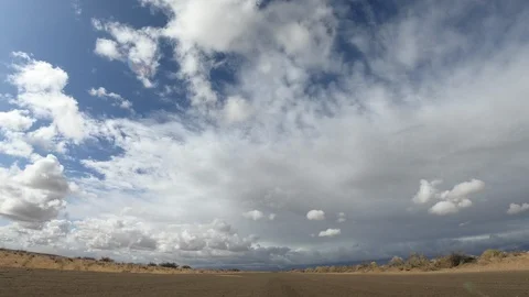 Cloud Time Lapse over Empty Desert Plain in California Stock Footage 121191682
