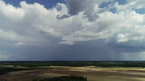 Cloud Time Lapse Over Flat Landscape Stock Footage 114889712