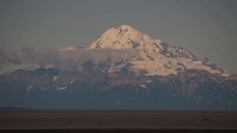 Cloud Time-lapse over Mount. Redoubt in Alaska Stock Footage 95399529