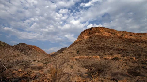 Cloud Time lapse over Namibian mountain desert. Stock Footage 34297859