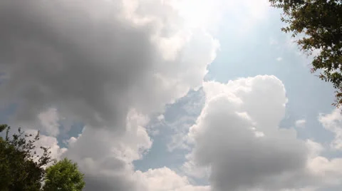 Cloud time lapse with trees Stock Footage 25841804