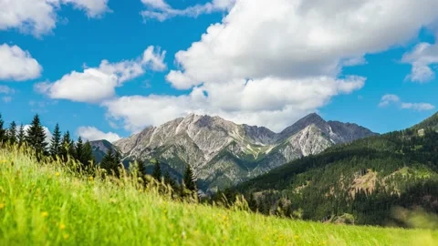 Cloud Timelapse In Alpine Valley Stock Footage 143175216