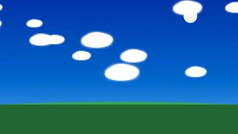 Cloud Timelapse - Clouds Moving Across Blue Sky with Green Field Animation Stock Footage 340365059